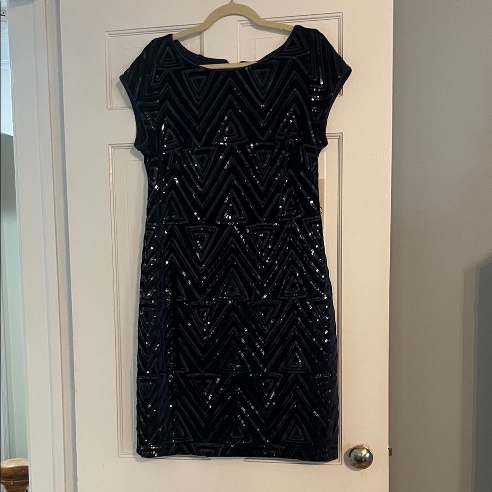 Eliza J Dark Blue Sequin Mini Dress